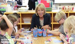 Betsy DeVos at the Woods Learning Center in Casper, Wyoming, for the "Rethink School Tour" kickoff.